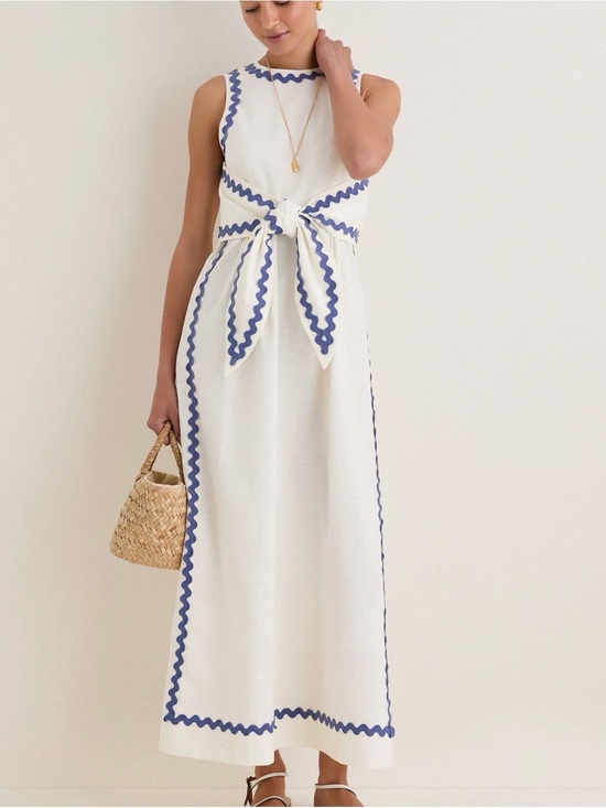 Tuckernuck Dresses & Skirts - NWT Tuckernuck Ivory Ric Rac Tie Brocks Midi Dress Sz Large 8 10 12 Brand New!!